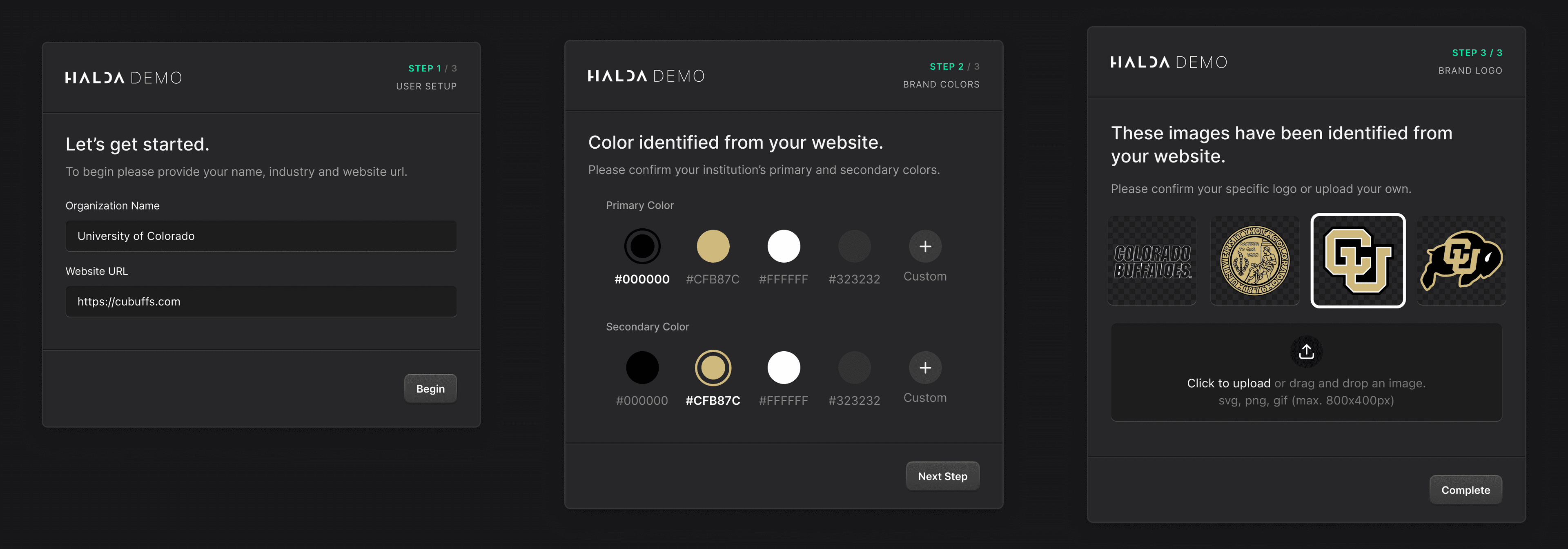 Smart Form templates populated with the client's branding