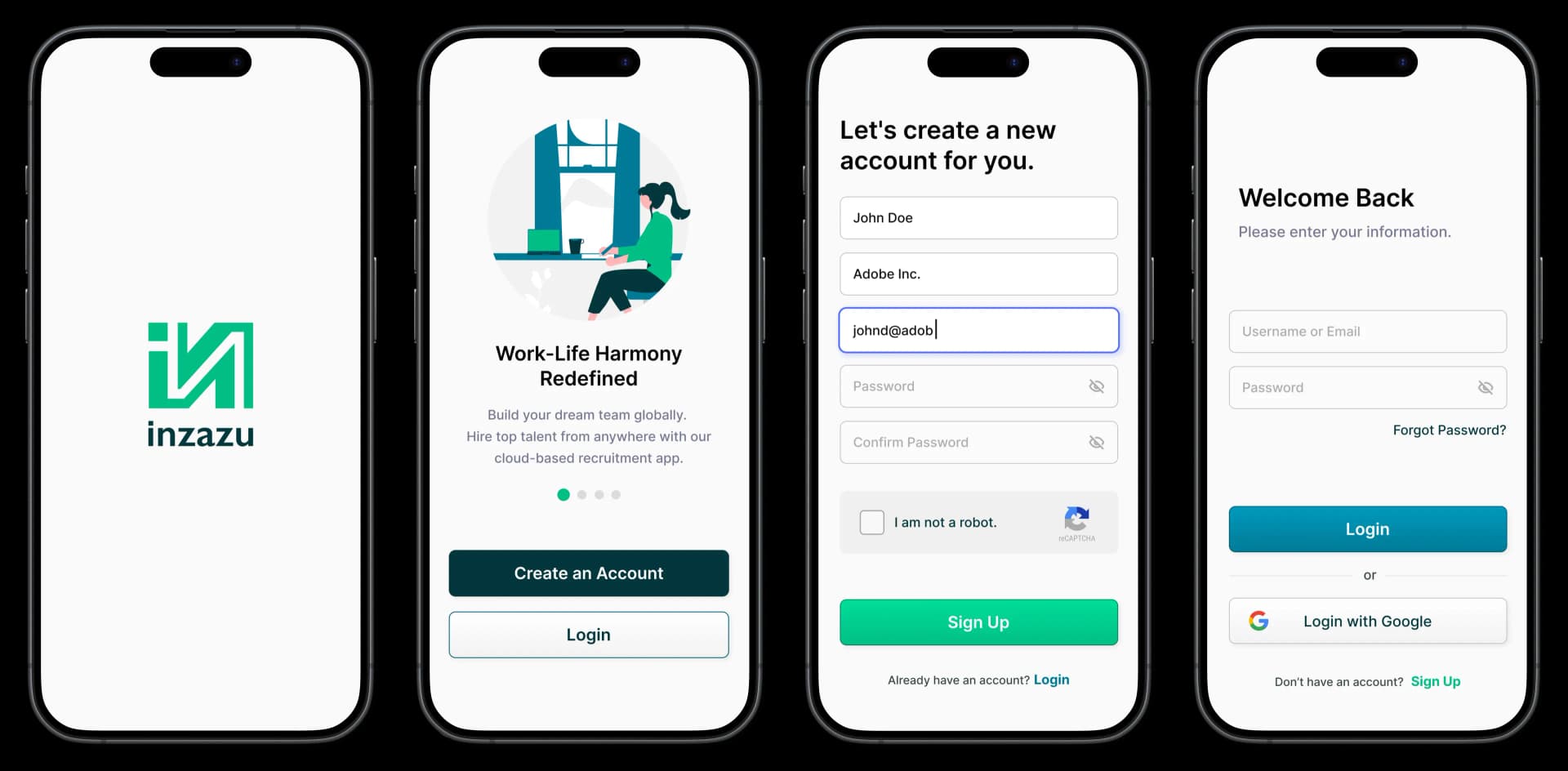 Mobile Sign Up / Login